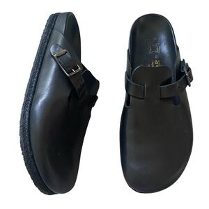 Yuketen Sal 1 w/ Crepe Sole Vaqueta Black 46 Smooth Leather Clogs Mules Slip On